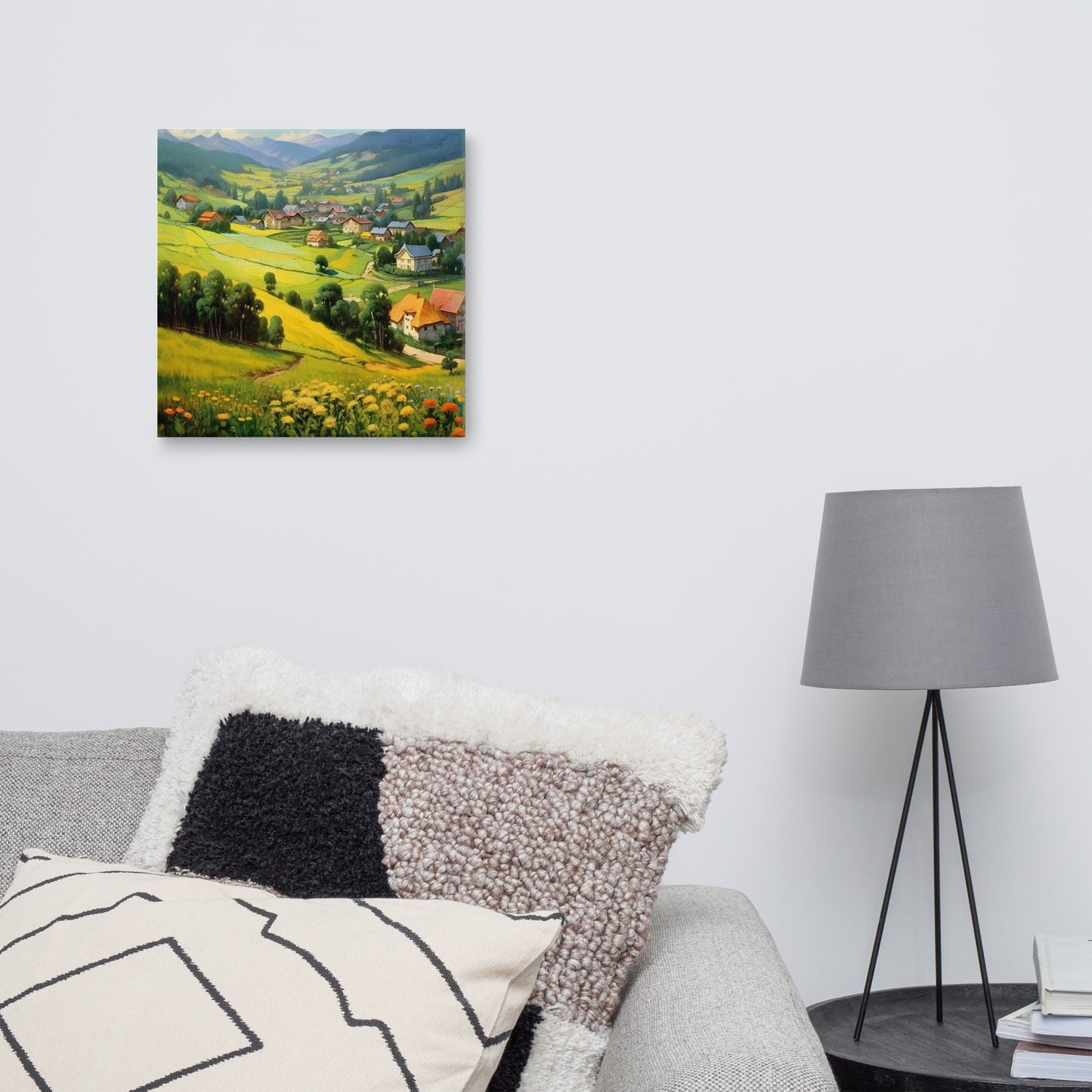 The Golden Village Canvas