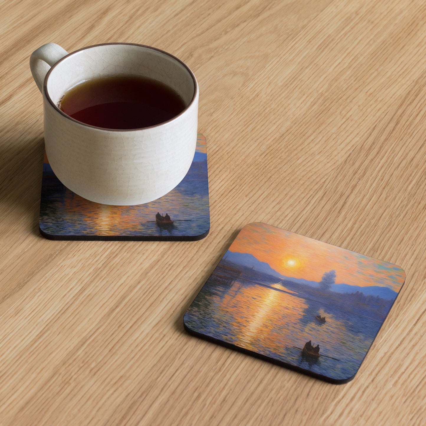 "Sunset" - Golden River Cork-back coaster