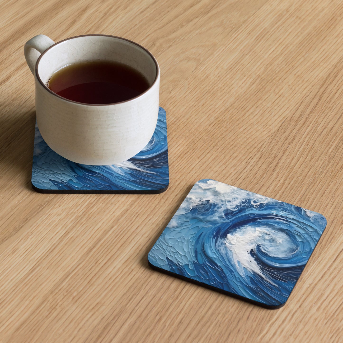 Water - "Tides" Cork-back coaster