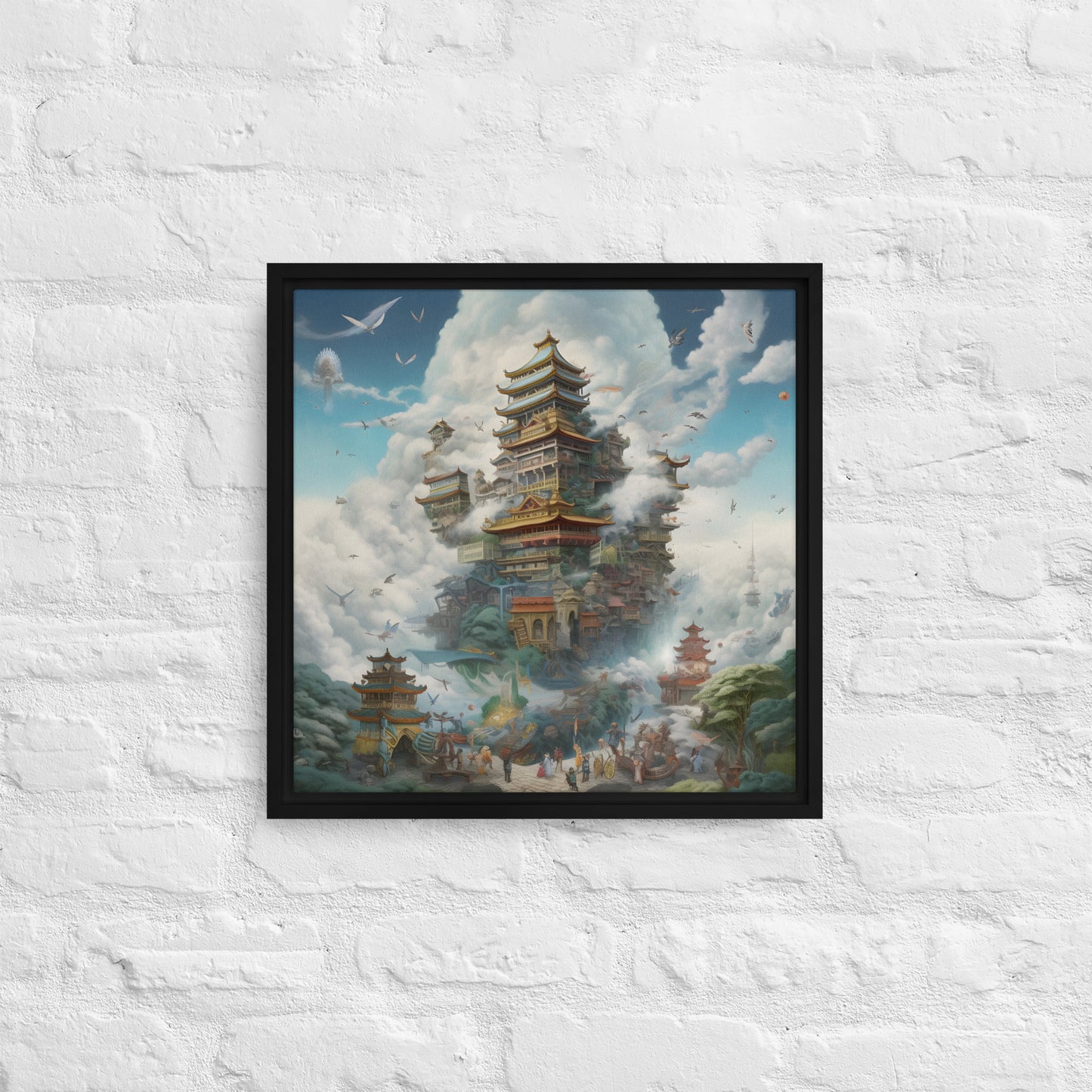 "Eastern Mystery" - The "Yun" Temple Framed canvas