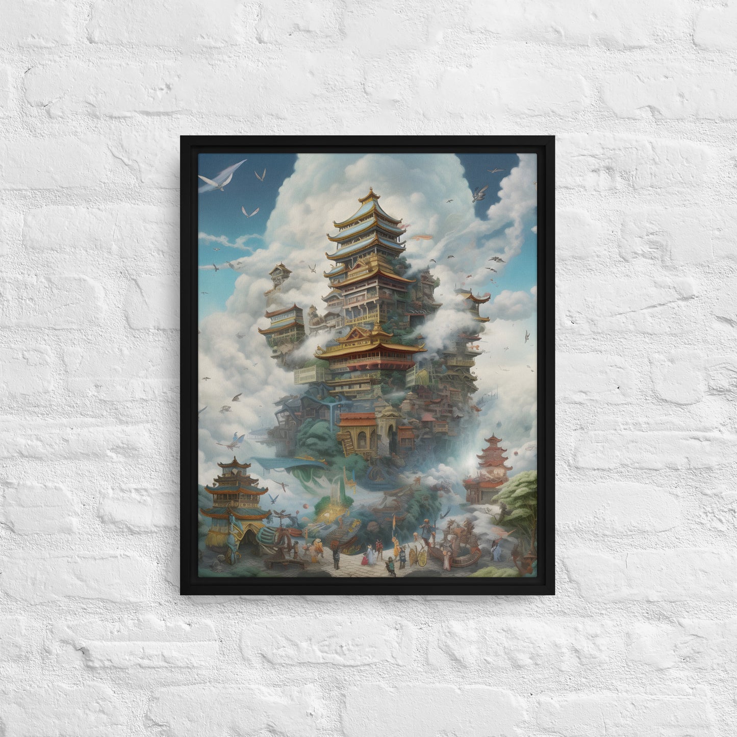 "Eastern Mystery" - The "Yun" Temple Framed canvas