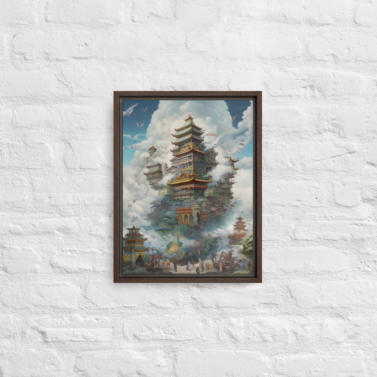 "Eastern Mystery" - The "Yun" Temple Framed canvas