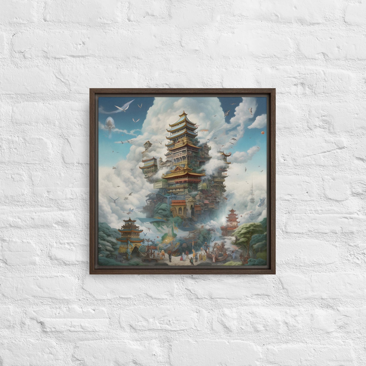 "Eastern Mystery" - The "Yun" Temple Framed canvas