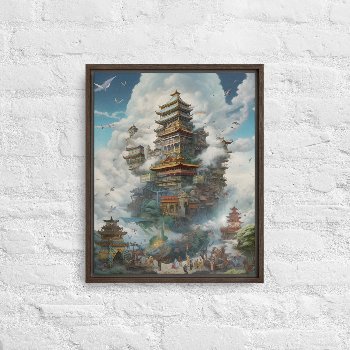 "Eastern Mystery" - The "Yun" Temple Framed canvas