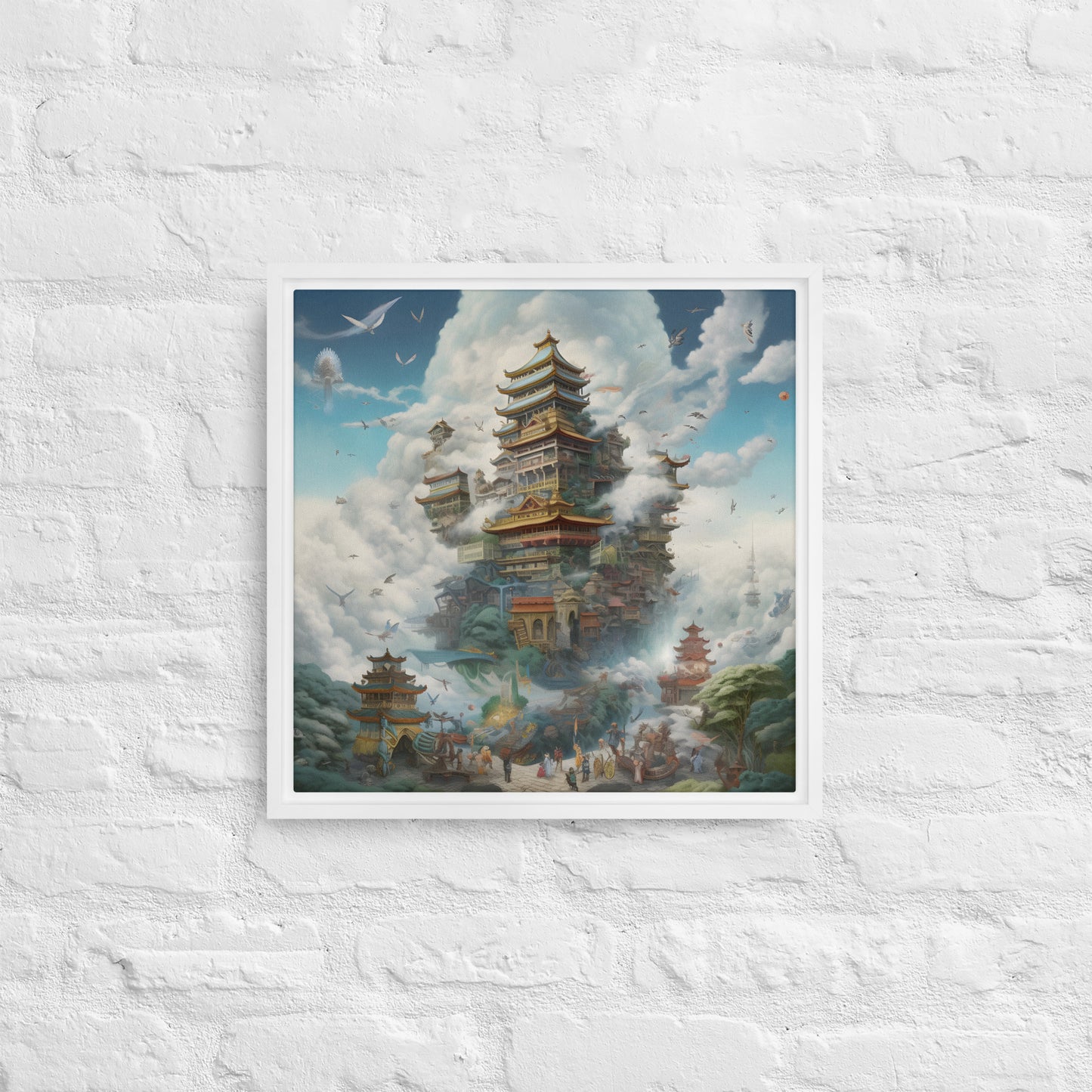 "Eastern Mystery" - The "Yun" Temple Framed canvas