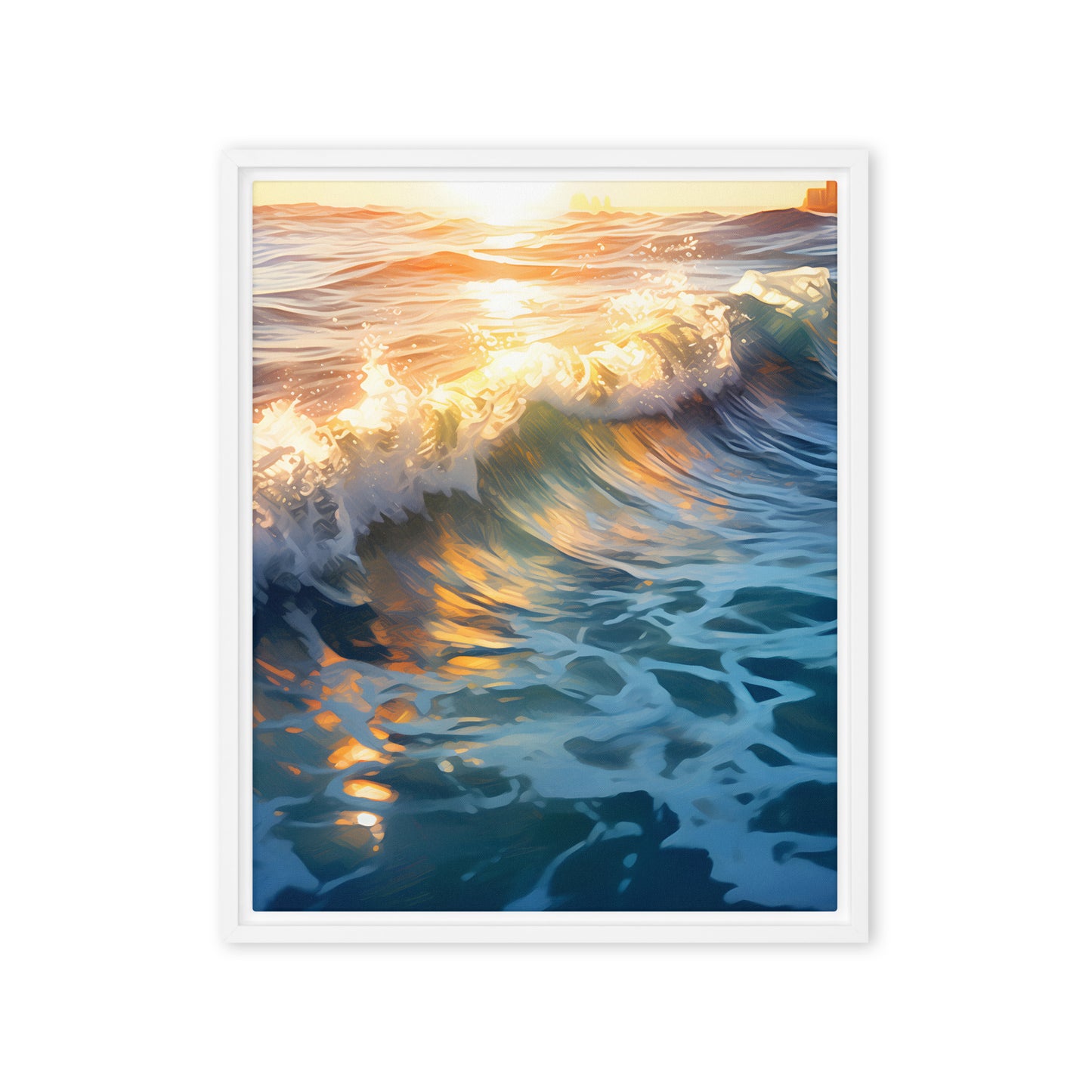 Water - "By the shore" Framed canvas